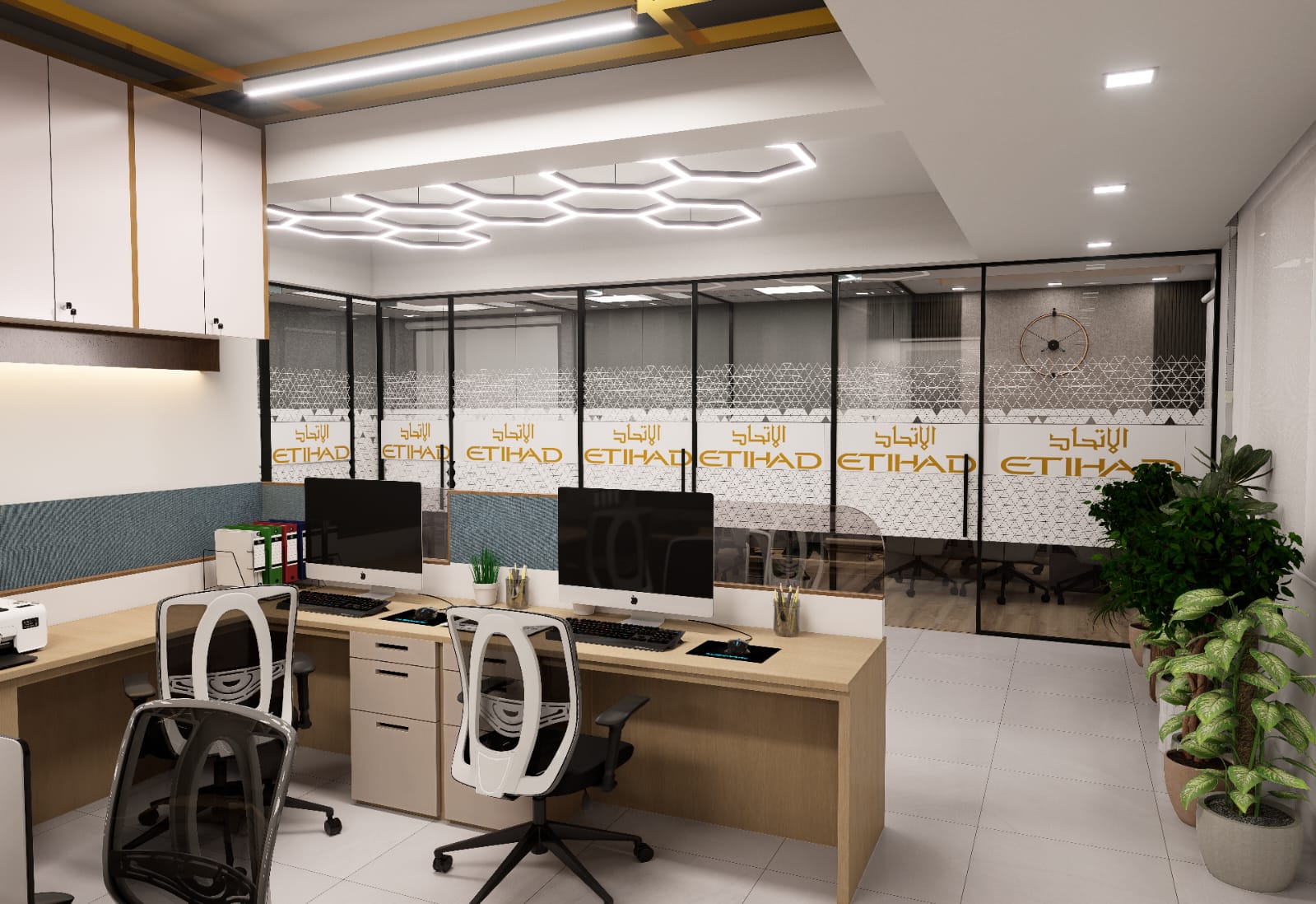 Modern office workspace