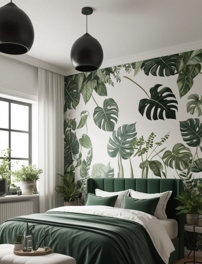 Botanical Chic_ Plant Decor for Men's Bedrooms 🌿🛏️